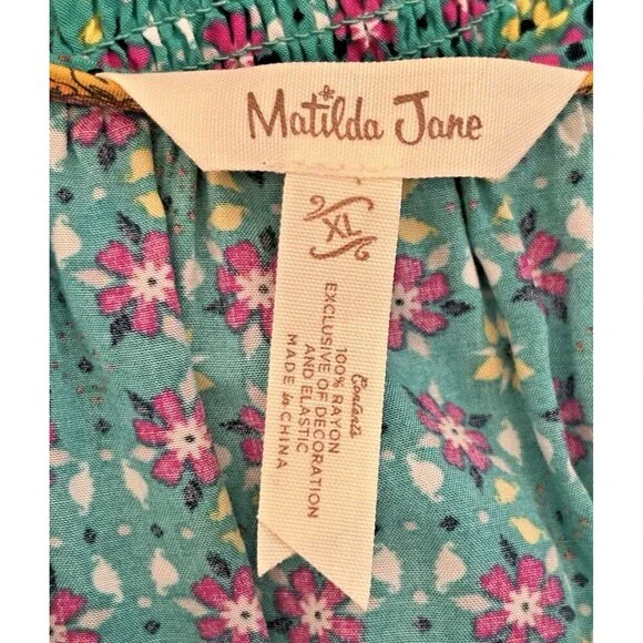 Matilda Jane Age of Aquarius Green Cottage Core Tiered Peasant Dress Size XL - Picture 9 of 11